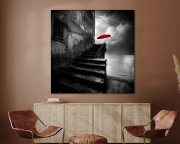 The red umbrella in a magical landscape by Ellen Novara-da Lima