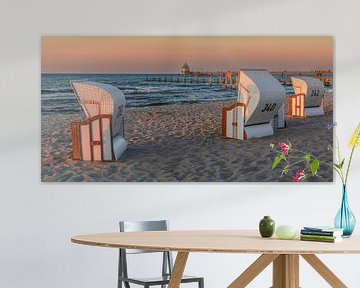 Beach chairs on Zingst beach at sunset by Markus Lange