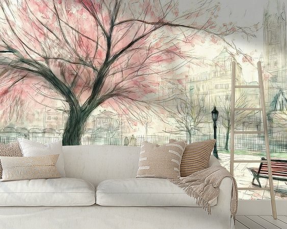 Voorbeeld van het werk in een kamer