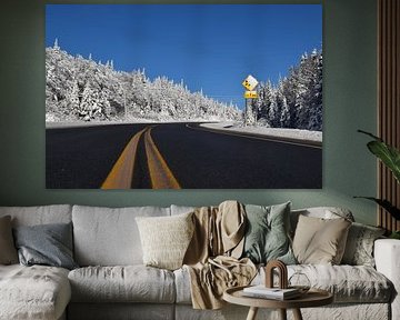 A deserted road in winter by Claude Laprise