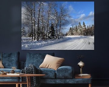 A deserted road in winter by Claude Laprise