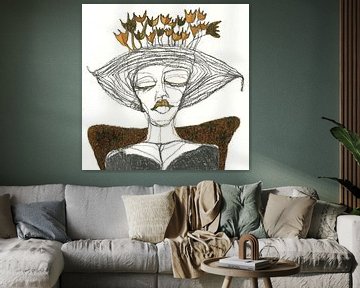 dame met tulpenhoed van Sofie