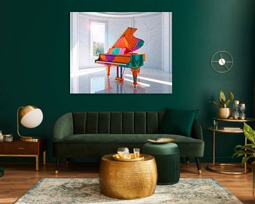 Punk piano in de marmeren hal van Liona Toussaint