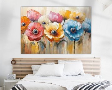 Bloemenschilderij | Kleurrijke Bloemen van De Mooiste Kunst