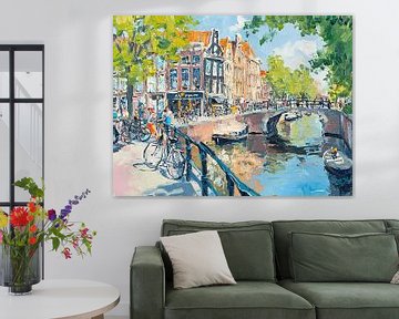 Amsterdam illustratie van Abstract Schilderij