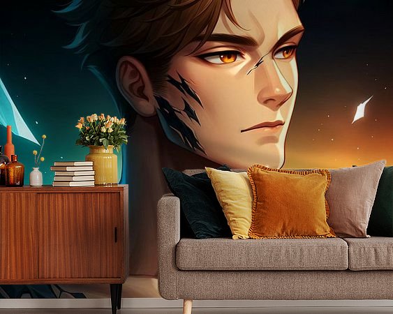 Voorbeeld van het werk in een kamer