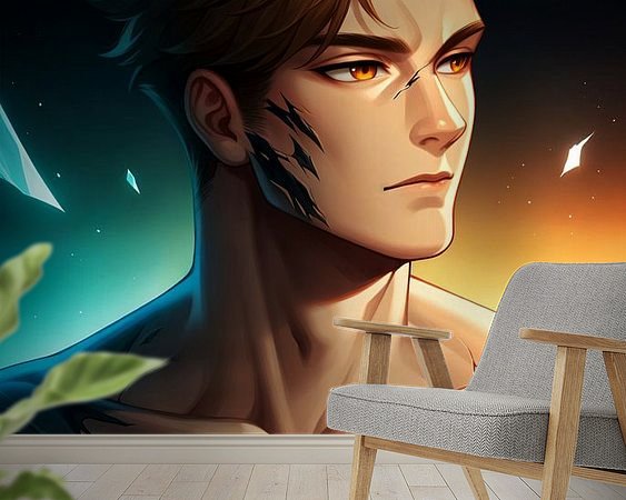 Voorbeeld van het werk in een kamer