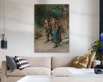 Anton Romako, Rural children gather brushwood by Atelier Liesjes