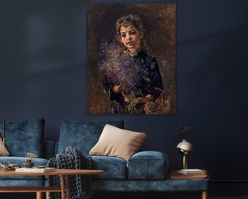 Anton Romako, Girl with a bouquet of lilacs, c. 1875 by Atelier Liesjes