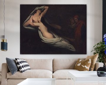 Ary Scheffer, Dante en Virgil ontmoeten de schaduwen van Francesca da Rimini en Paolo, 1851 van Atelier Liesjes