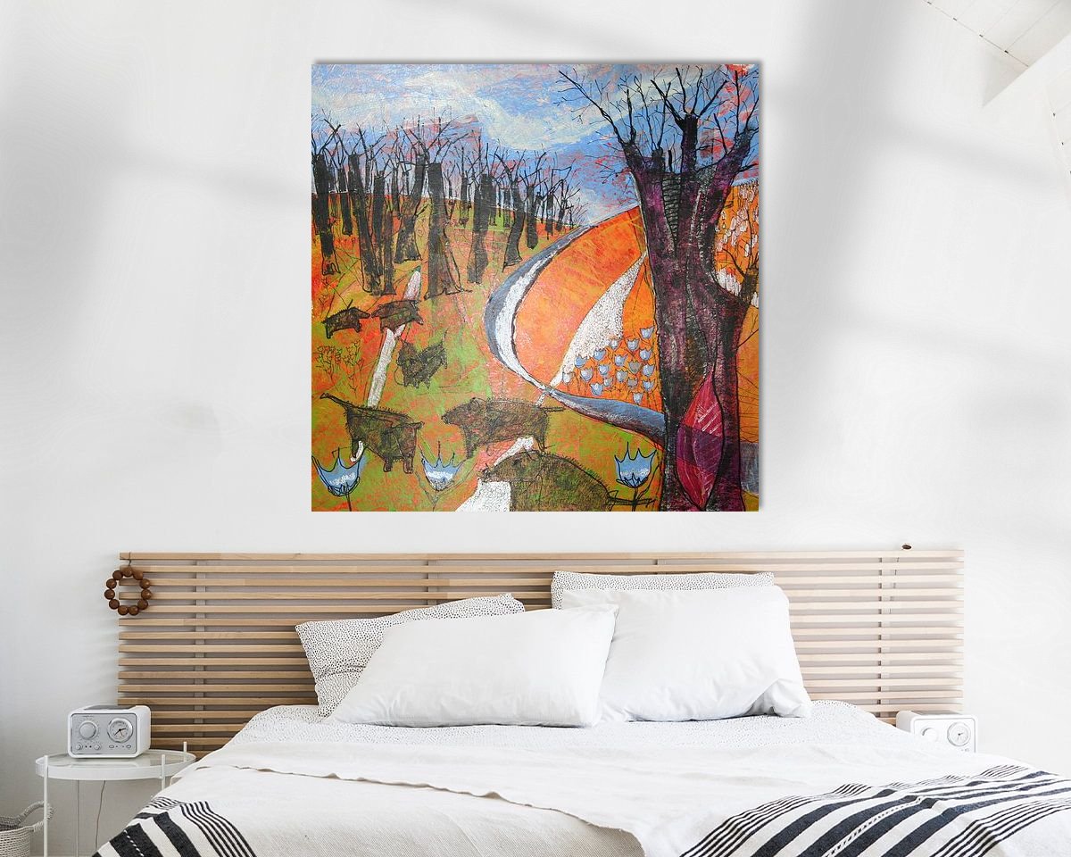 Voorbeeld van het werk in een kamer