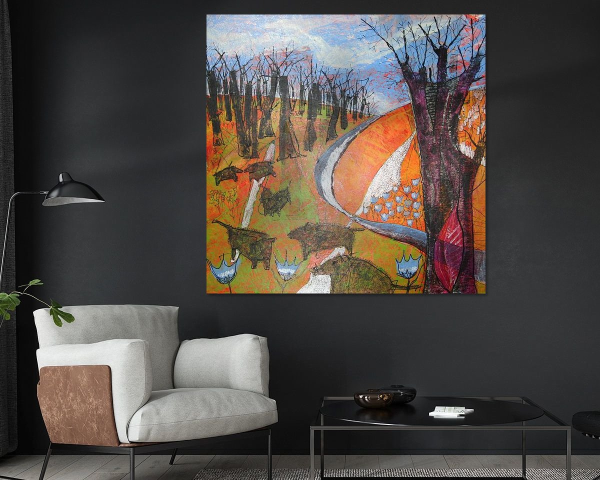Voorbeeld van het werk in een kamer