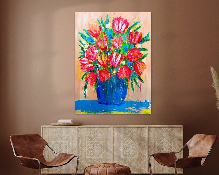 Voorbeeld van het werk in een kamer