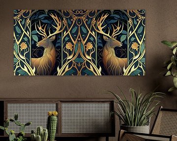 Art nouveau deer by Richards Fine Art