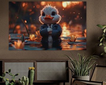 Die Dapper Duck in einem Lotusparadies