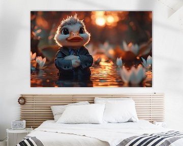 Die Dapper Duck in einem Lotusparadies