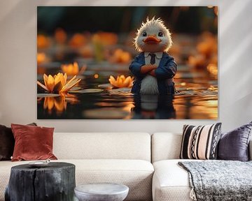 Die Dapper Duck in einem Lotusparadies