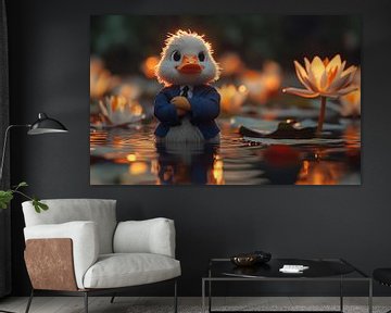 Die Dapper Duck in einem Lotusparadies