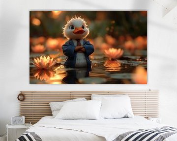 Die Dapper Duck in einem Lotusparadies