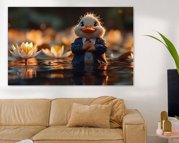 Die Dapper Duck in einem Lotusparadies