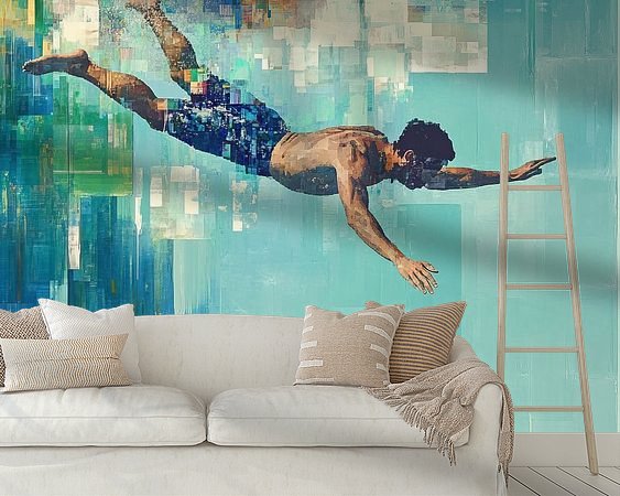 Voorbeeld van het werk in een kamer