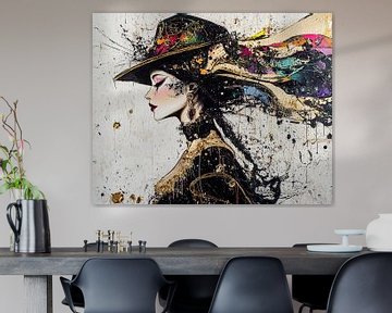 Splattered Graceful Lines van Blikvanger Schilderijen