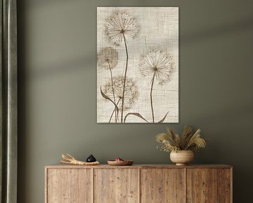 Sepia Bloemenschilderij van Modern Collection