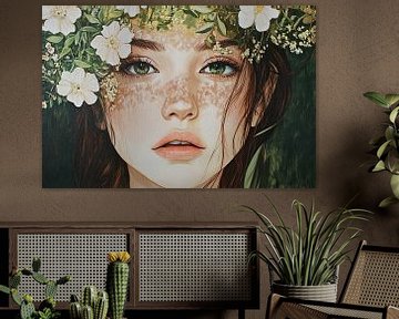 Flower girl | Young Woman in Wreath of Flowers by I ❤ Flowers