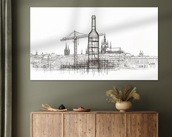 Voorbeeld van het werk in een kamer