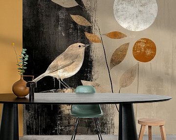 Bird in Japandi style by Japandi Art Studio