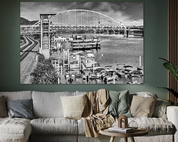 Fort Pitt Brug Pittsburgh | Monochrom