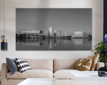 Rotterdam skyline in black&white van Ilya Korzelius