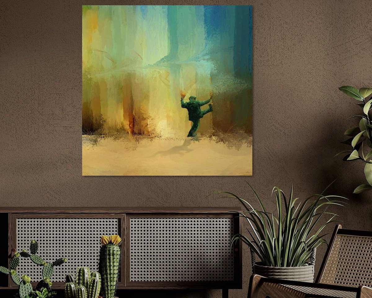 Voorbeeld van het werk in een kamer
