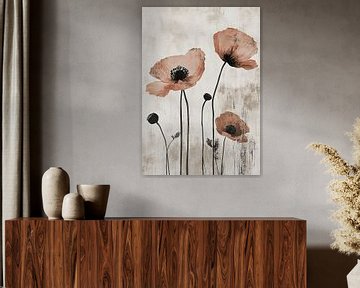 Poppies on Linen van Bianca ter Riet