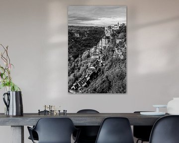 Rocamadour mountain village in black and white by Manfred Voss, Black-White Photography