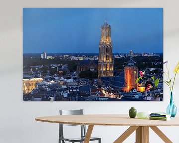 Stadsgezicht van Utrecht met Domkerk, Domtoren en Buurkerk von Donker Utrecht