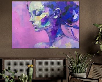 Paarse Vrouw | Abstract Vrouwenportret