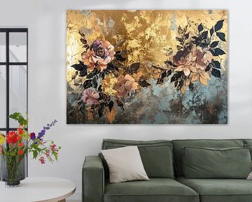 Bloemenschilderij | Gouden Bloei