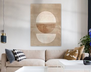 Abstract Schilderij Aardetinten | Minimal Zen in Beige van Modern Collection