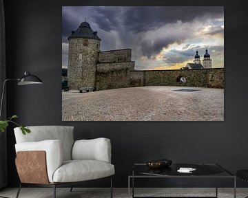 Old castle with colourful sky, Plauen Vogtland East Germany by Animaflora PicsStock