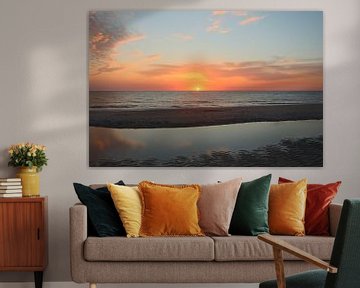 Sonnenuntergang mit Spiegelung auf Sylt