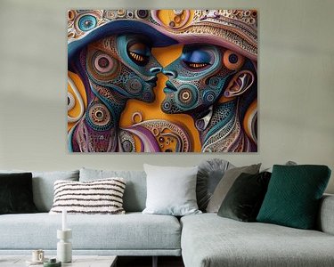 Voorbeeld van het werk in een kamer