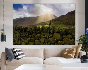Langdale Valley Cumbria - zonlicht van Hans Janssen