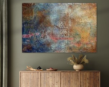 Modern abstract schilderij in aardetinten,  Rustgevend, Dromerig van Joriali Abstract