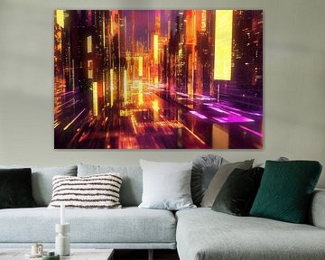 Conceptual panorama of a city skyline