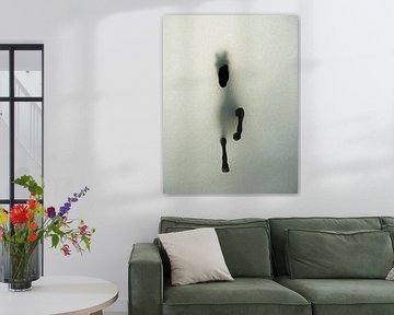 Paard breekt door mist - Abstracte kunst van Ramy Salah Hefny