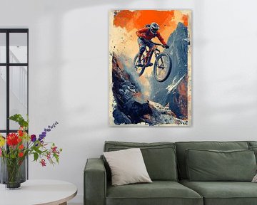 De zwaartekracht trotseren: Moedige sprong van een mountainbiker van Jaudat Efendi