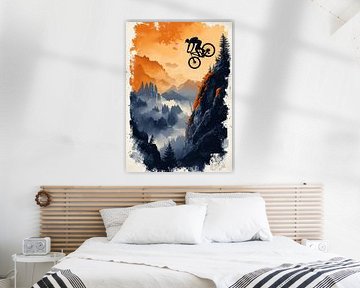 Defying Gravity: Mountain Biker's Leap of Courage