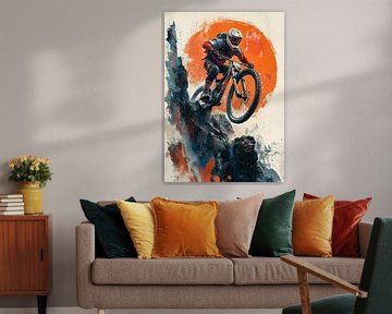 Defying Gravity: Mountain Biker's Leap of Courage