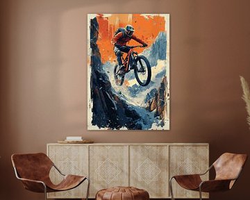 De zwaartekracht trotseren: Moedige sprong van een mountainbiker van Jaudat Efendi